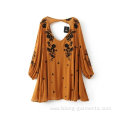 Women Casual Embroidered Dress